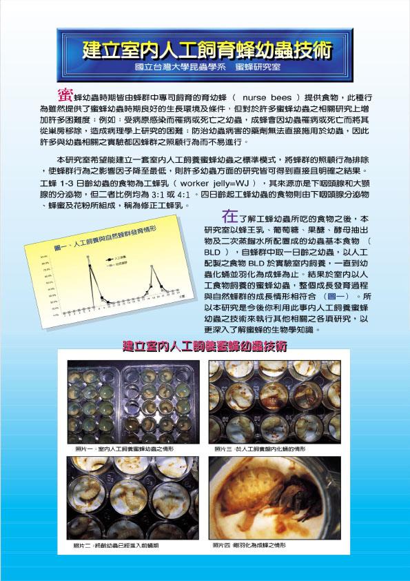 建立室內人工飼育蜂幼蟲技術
